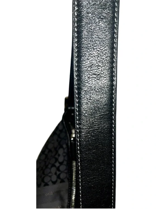 Coach Legacy 19918 Black Blue Signature Stripe Jaguard Hobo Shoulder Bag - Picture 5 of 7